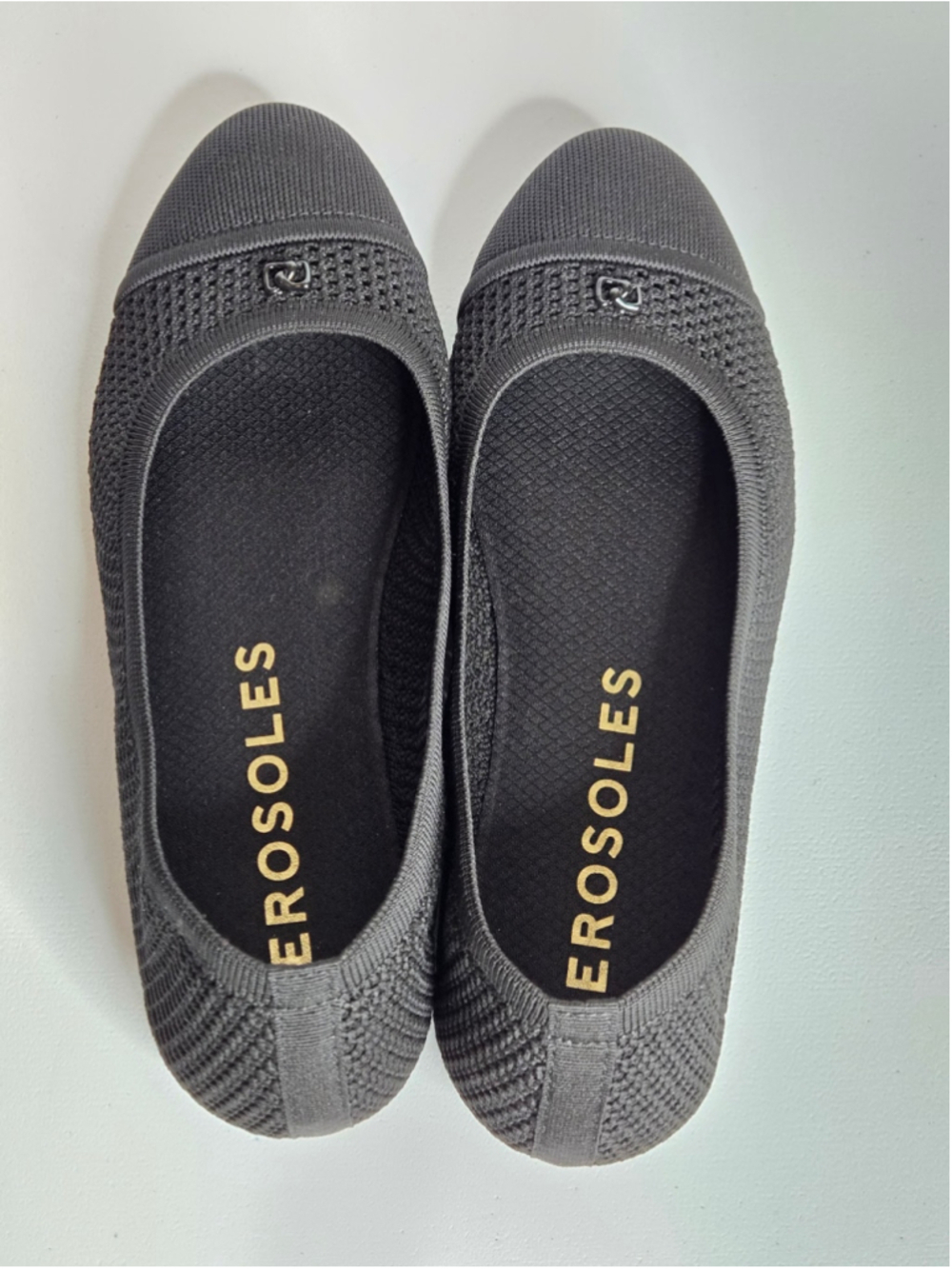 Aerosoles Women Annelie Black Knit Ballet Flats Slip-On Sz 12W - Picture 5 of 8